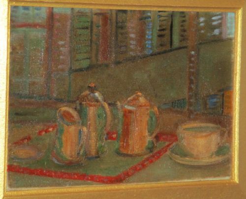DECO STILL LIFE OIL PAINTING FROM HARRODS - ADDITIONAL PHOTO 3