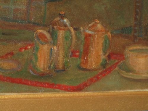 DECO STILL LIFE OIL PAINTING FROM HARRODS - ADDITIONAL PHOTO 4
