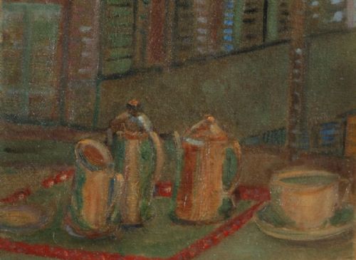 DECO STILL LIFE OIL PAINTING FROM HARRODS - ADDITIONAL PHOTO 5