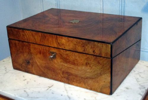 PARKINS AND GOTTO BUR WALNUT WRITING SLOPE - ADDITIONAL PHOTO 1