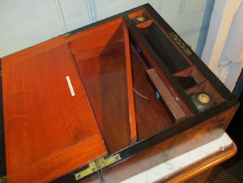 PARKINS AND GOTTO BUR WALNUT WRITING SLOPE - ADDITIONAL PHOTO 9