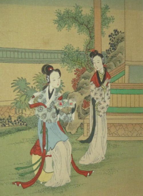 CHINESE PAINTED SILK AND HARDWOOD LANTERN - ADDITIONAL PHOTO 7