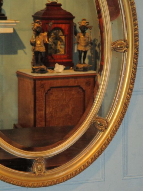 VICTORIAN GILT OVAL MIRROR - ADDITIONAL PHOTO 1