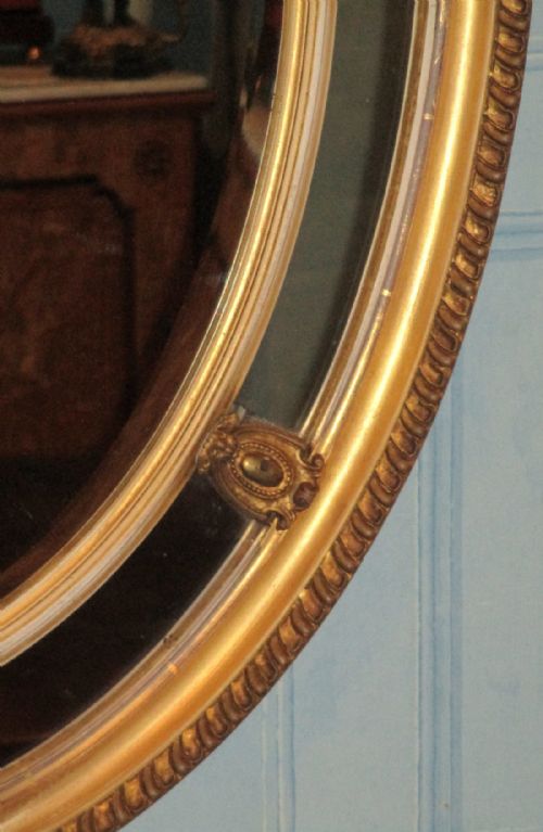 VICTORIAN GILT OVAL MIRROR - ADDITIONAL PHOTO 2