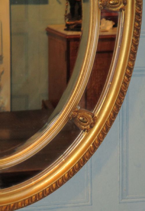 VICTORIAN GILT OVAL MIRROR - ADDITIONAL PHOTO 5