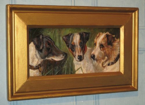 SUPERB PAIR OF OIL PAINTINGS OF TERRIERS - ADDITIONAL PHOTO 3