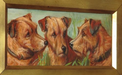 SUPERB PAIR OF OIL PAINTINGS OF TERRIERS - ADDITIONAL PHOTO 4