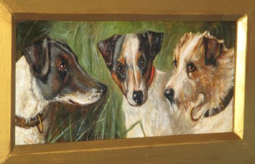 SUPERB PAIR OF OIL PAINTINGS OF TERRIERS - ADDITIONAL PHOTO 5