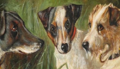 SUPERB PAIR OF OIL PAINTINGS OF TERRIERS - ADDITIONAL PHOTO 7