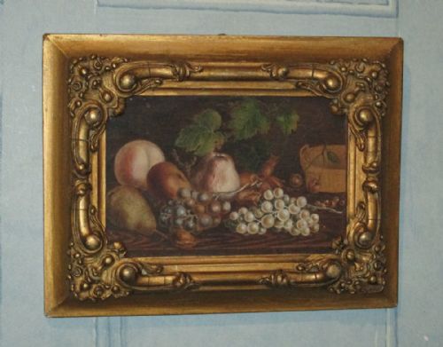 charming victorian miniature still life watercolour - CATEGORY: ANTIQUE ART - DATED 1860