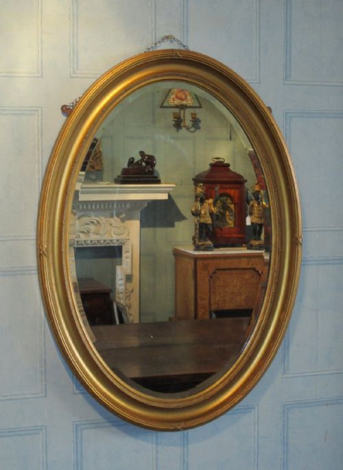 edwardian oval gilt mirror - CATEGORY: ANTIQUE MIRRORS - DATED EDWARDIAN