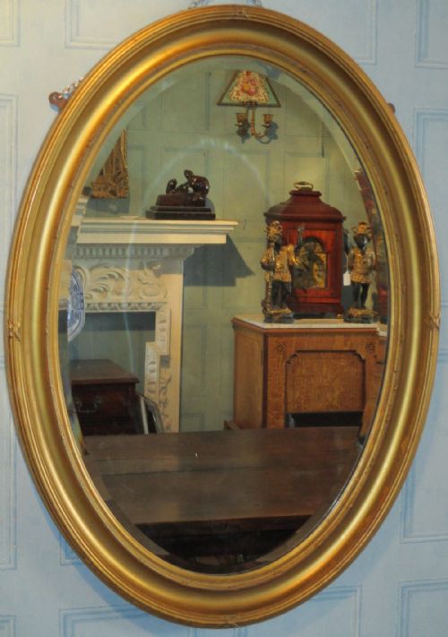EDWARDIAN OVAL GILT MIRROR - ADDITIONAL PHOTO 1