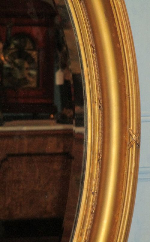 EDWARDIAN OVAL GILT MIRROR - ADDITIONAL PHOTO 3