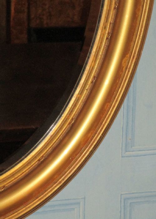 EDWARDIAN OVAL GILT MIRROR - ADDITIONAL PHOTO 4