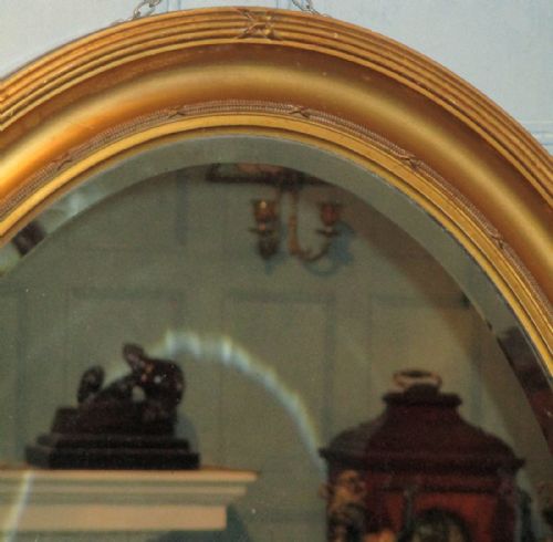 EDWARDIAN OVAL GILT MIRROR - ADDITIONAL PHOTO 5