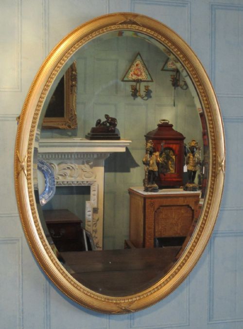 late victorian oval gilt mirror - CATEGORY: ANTIQUE MIRRORS - DATED 1890