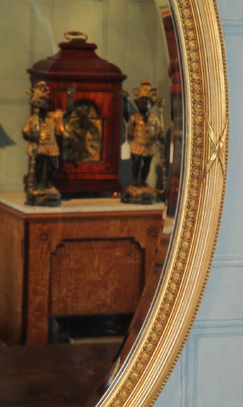 LATE VICTORIAN OVAL GILT MIRROR - ADDITIONAL PHOTO 1