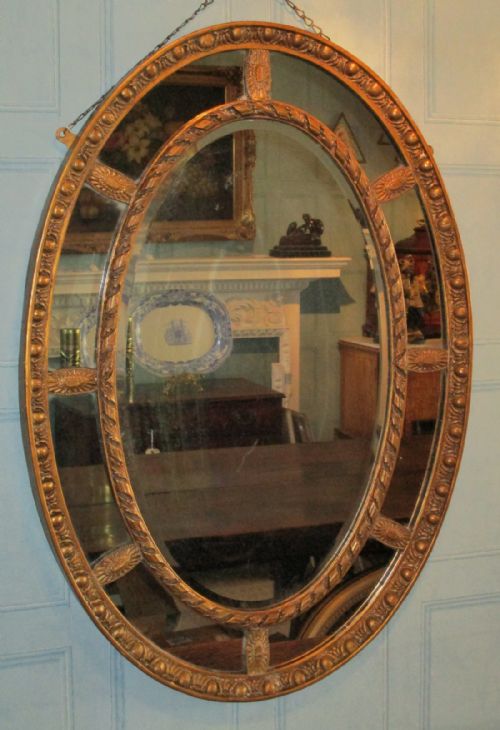 victorian adam design oval mirror - CATEGORY: ANTIQUE MIRRORS - DATED 1880