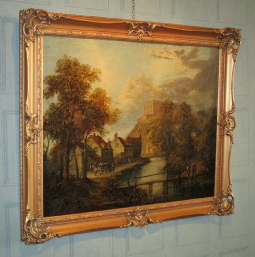 superb large oil painting of nottingham - CATEGORY: ANTIQUE ART - DATED REGENCY