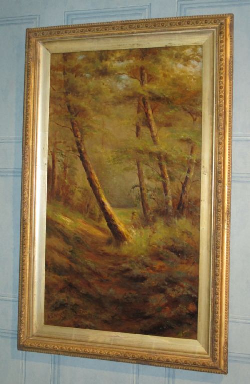 VICTORIAN WOODLAND OIL PAINTING - ADDITIONAL PHOTO 1