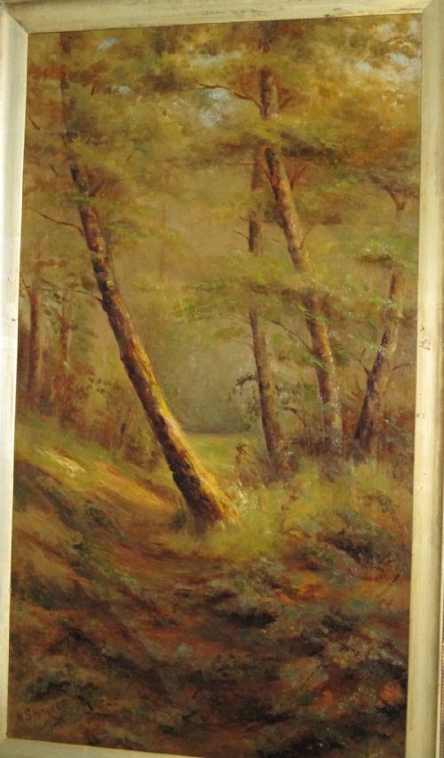 VICTORIAN WOODLAND OIL PAINTING - ADDITIONAL PHOTO 2
