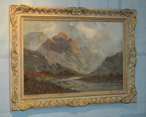 'allan water near stirling' oil painting - CATEGORY: ANTIQUE ART - DATED 1940