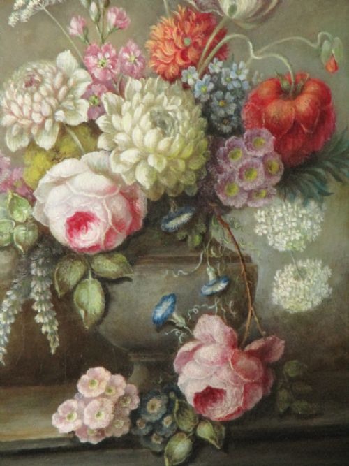 SUPERB STILL LIFE OIL OF FLOWERS - ADDITIONAL PHOTO 3