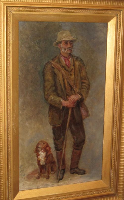 PAIR OF VICTORIAN SHOOTING PORTRAIT OIL PAINTINGS - ADDITIONAL PHOTO 2
