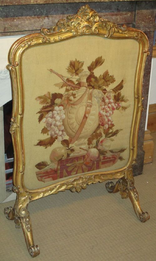 FINE VICTORIAN GILTWOOD FIRE SCREEN - ADDITIONAL PHOTO 1
