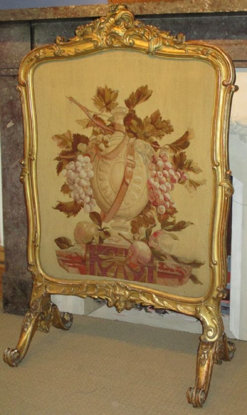 FINE VICTORIAN GILTWOOD FIRE SCREEN - ADDITIONAL PHOTO 2