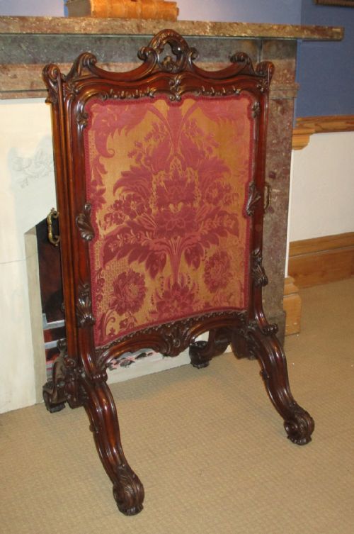 EX STATELY HOME WALNUT FIRE SCREEN - ADDITIONAL PHOTO 1