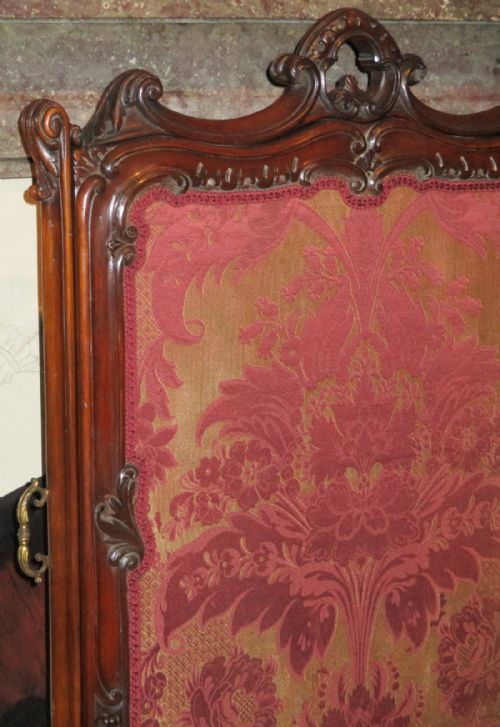 EX STATELY HOME WALNUT FIRE SCREEN - ADDITIONAL PHOTO 3