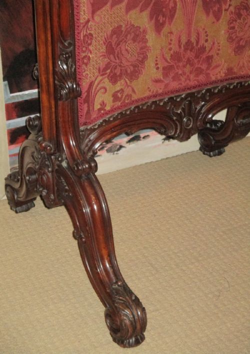 EX STATELY HOME WALNUT FIRE SCREEN - ADDITIONAL PHOTO 4