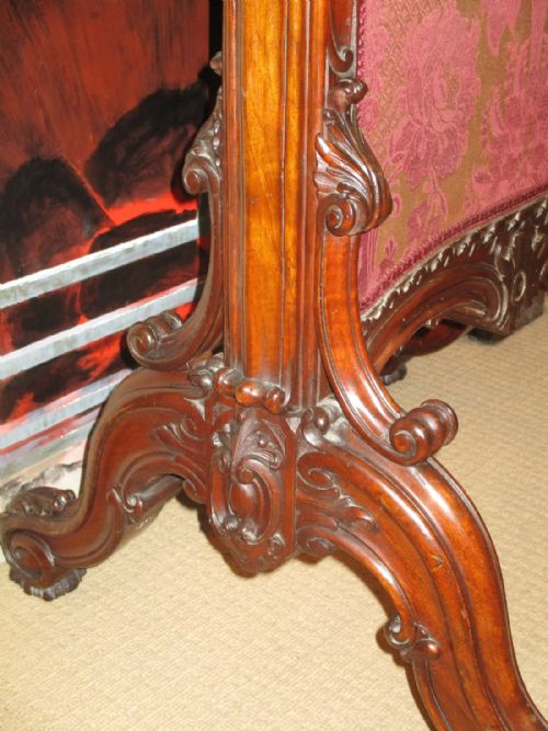 EX STATELY HOME WALNUT FIRE SCREEN - ADDITIONAL PHOTO 6