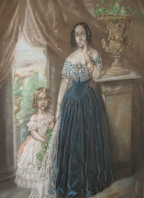 EARLY VICTORIAN PASTEL PORTRAIT GROUP - ADDITIONAL PHOTO 2