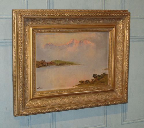 welsh landscape oil painting by alfred oliver - CATEGORY: ANTIQUE ART - DATED 1910