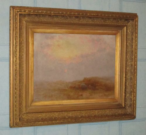 large alfred oliver landscape oil painting - CATEGORY: ANTIQUE ART - DATED 1900