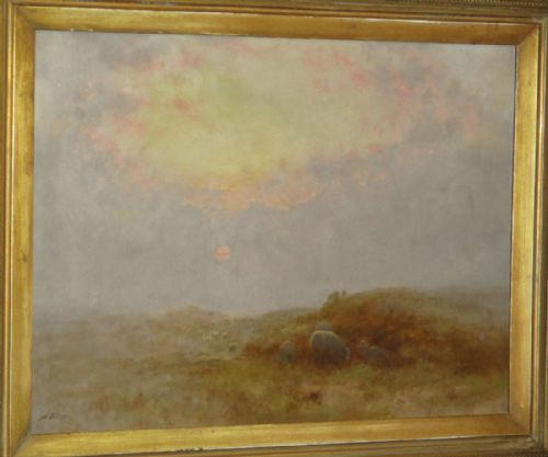 LARGE ALFRED OLIVER LANDSCAPE OIL PAINTING - ADDITIONAL PHOTO 2