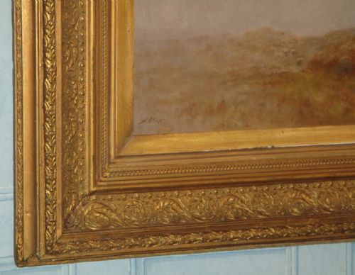 LARGE ALFRED OLIVER LANDSCAPE OIL PAINTING - ADDITIONAL PHOTO 5