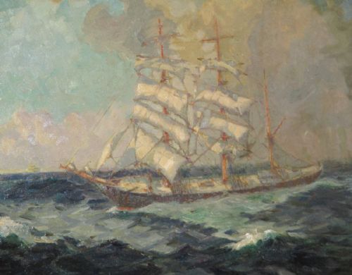 SUPERB ROYAL ACADEMY MARINE OIL PAINTING - ADDITIONAL PHOTO 1