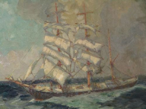 SUPERB ROYAL ACADEMY MARINE OIL PAINTING - ADDITIONAL PHOTO 4