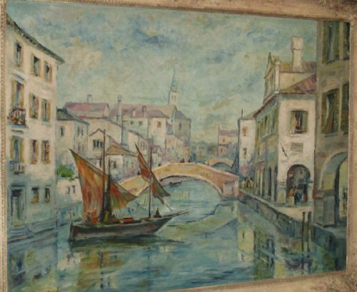 LARGE IMPRESSIONIST OIL PAINTING OF VENICE - ADDITIONAL PHOTO 1