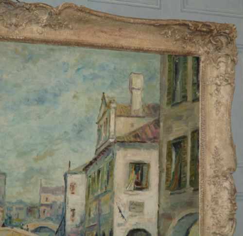 LARGE IMPRESSIONIST OIL PAINTING OF VENICE - ADDITIONAL PHOTO 2