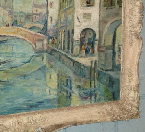 LARGE IMPRESSIONIST OIL PAINTING OF VENICE - ADDITIONAL PHOTO 3