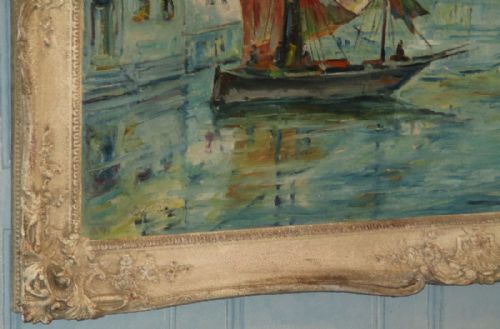 LARGE IMPRESSIONIST OIL PAINTING OF VENICE - ADDITIONAL PHOTO 5