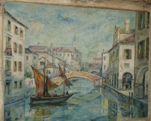 LARGE IMPRESSIONIST OIL PAINTING OF VENICE - ADDITIONAL PHOTO 6