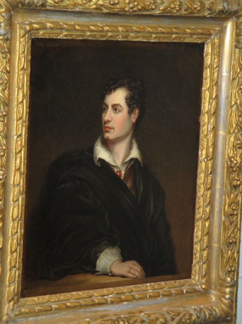 SUPERB GEORGIAN OIL PORTRAIT OF LORD BYRON - ADDITIONAL PHOTO 1