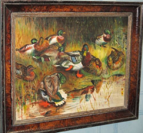 CHARMING OIL PAINTING OF DUCKS - ADDITIONAL PHOTO 2