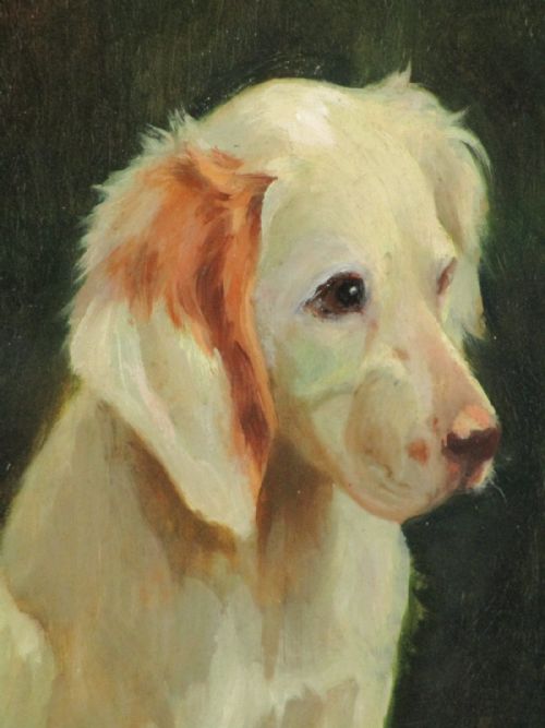 CHARMING OIL PAINTING OF PUPPY - ADDITIONAL PHOTO 3