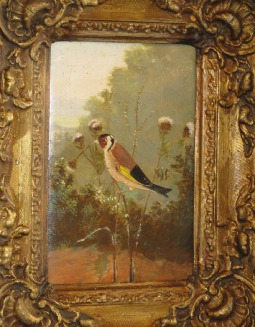 CHARMING OIL PAINTING OF A GOLDFINCH - ADDITIONAL PHOTO 2
